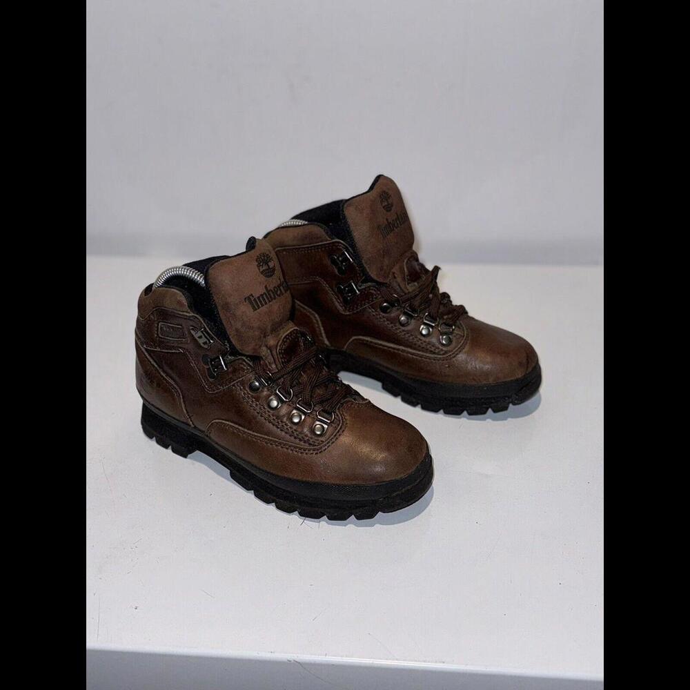 Mens Timberland Vintage Brown Leather Trail Ankle Boots Lace-Up 95311 Sz 6.5M - Picture 3 of 7